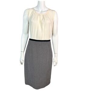 Hobbs London dress size 10 tweed professional corporate work secretary cream